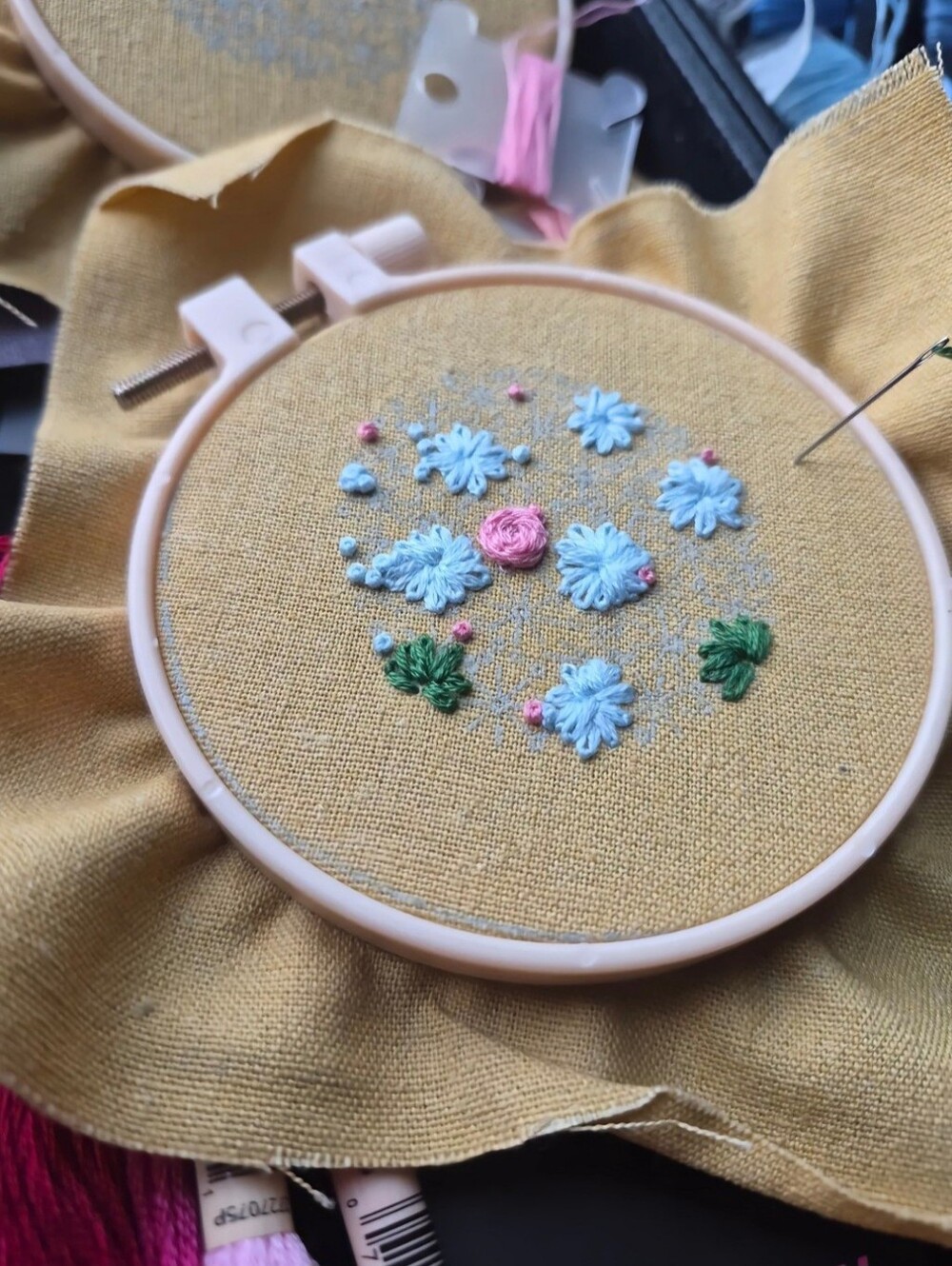 Hand Embroidered Mirror | In Process